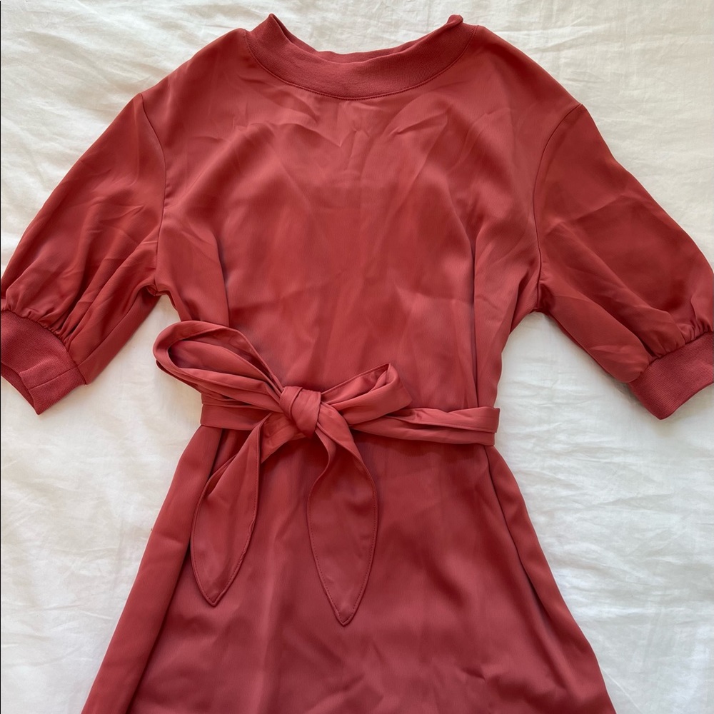 Target pink satin midi dress